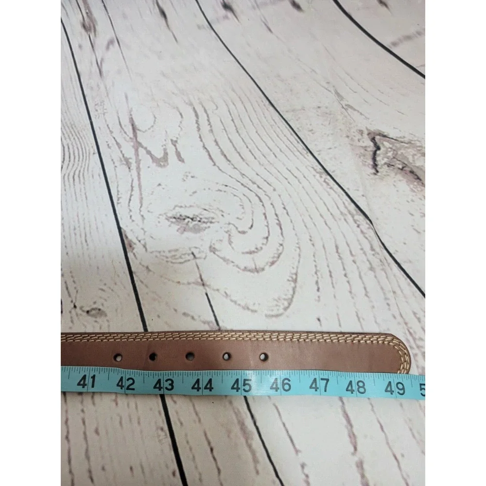 Men's Brown Genuine Leather Triple Stitched Dress Casual Belt Size‎ 43-45